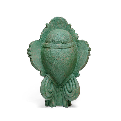 Green Buddha Head Sculpture – Ornate Home Decor Showpiece