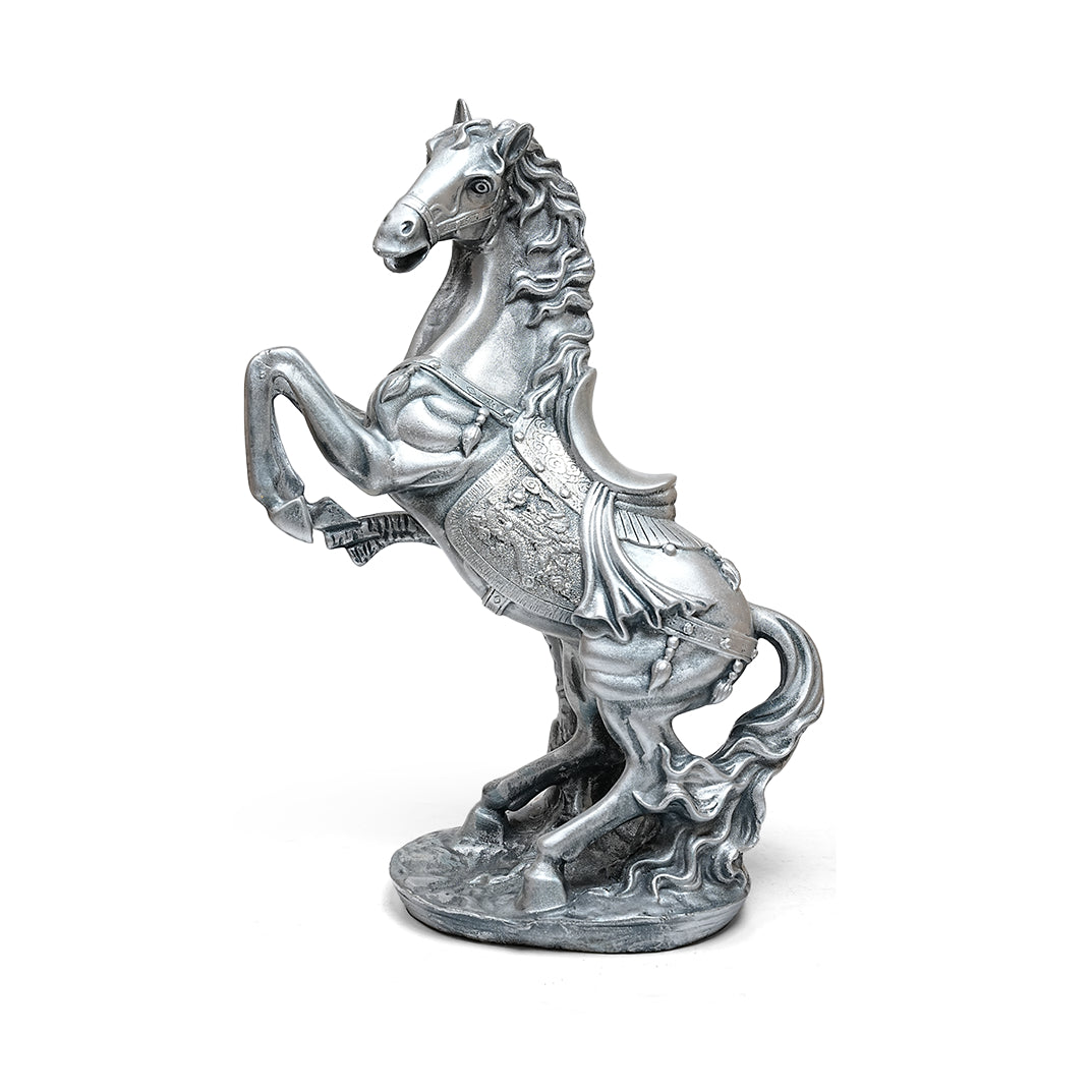 Antique Finish Silver Horse Statue