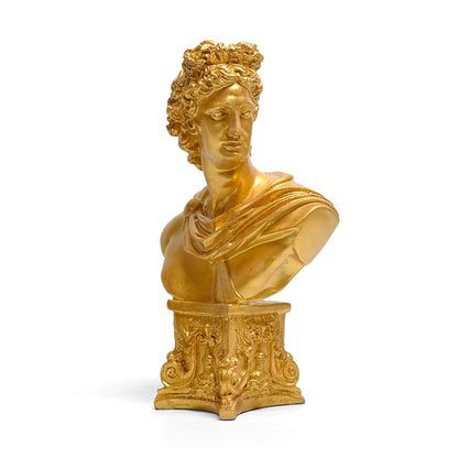 Vintage Golden Greek Bust Statue