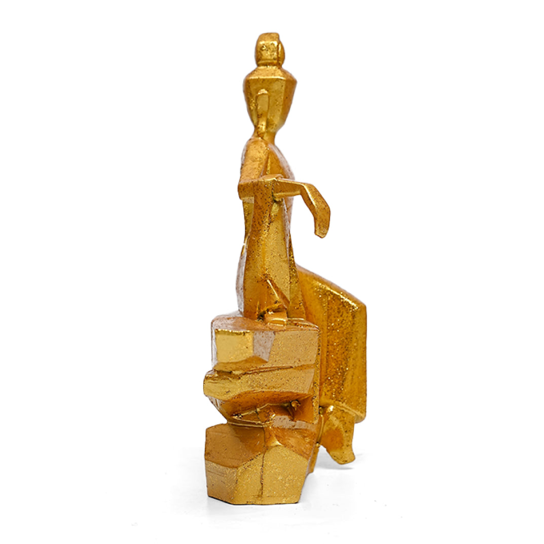 Gold Buddha Sitting Figurine – Decor Showpiece for Home