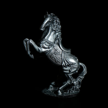 Antique Finish Silver Horse Statue