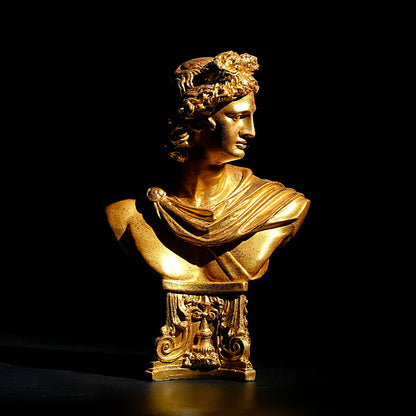 Vintage Golden Greek Bust Statue