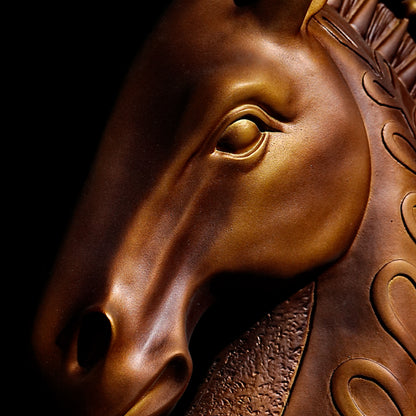 Antique Bronze Horse Head Statue