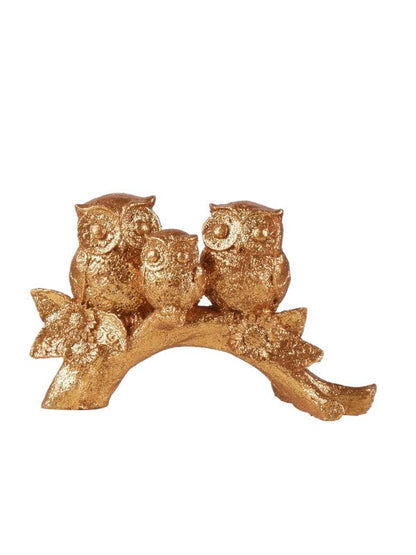 Premium Fengshui Owl Premium Gold, Premium Showpiece for Home Decoration and Gifting (Gold)