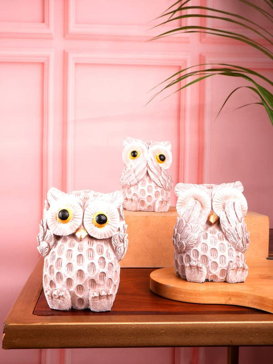 Premium owl Figurine Set of Three