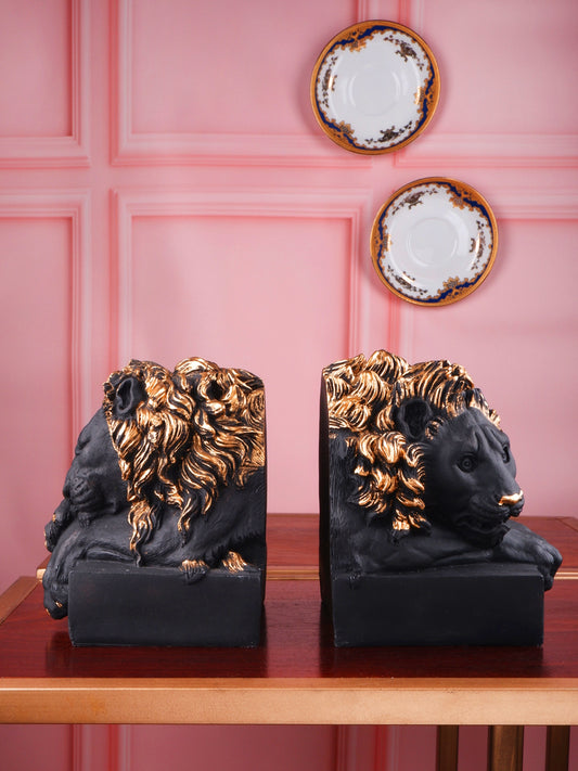 Lion head book ends