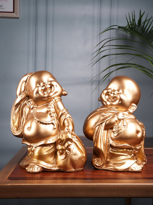 The white ink decor premium Monk figurine set of two