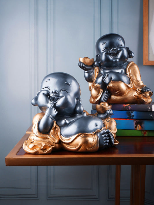 Premium feng shui gold monk set of 2