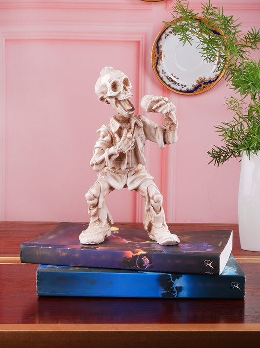 Singer skeleton figurine