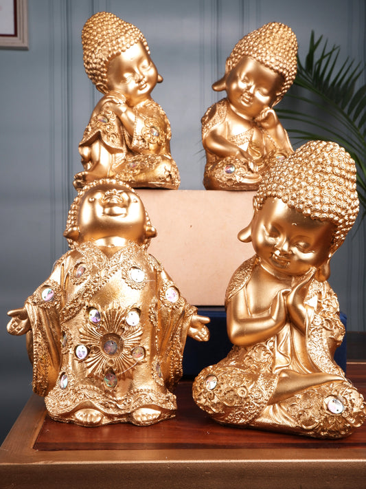 The white ink decor premium Monk figurine set of four