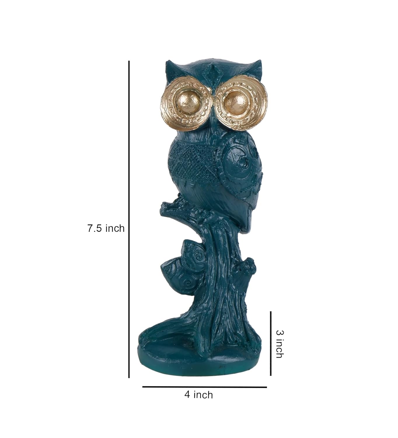 THE WHITE INK DECOR Premium Auspicious Owl with Golden Eyes A Symbol of Wisdom and Fortune