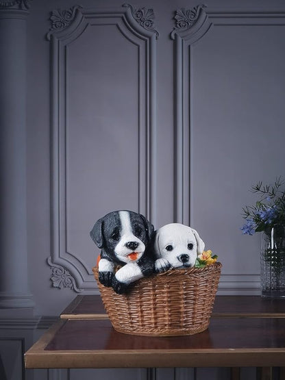 Premium Dog Figurine Beautiful Cute Puppy Dog Animal Statue Sculpture Figurine Decorative Showpiece for Home, Indoor/Outdoor, Garden Yard, Patio Décor Housewarming Gift