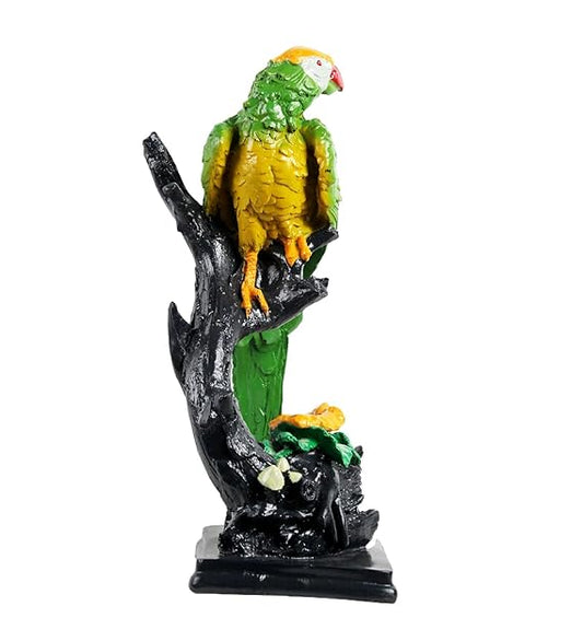 Colorful Parrot Showpiece - Vibrant Green Decorative Piece for Eye-Catching Dcor (14 inches)