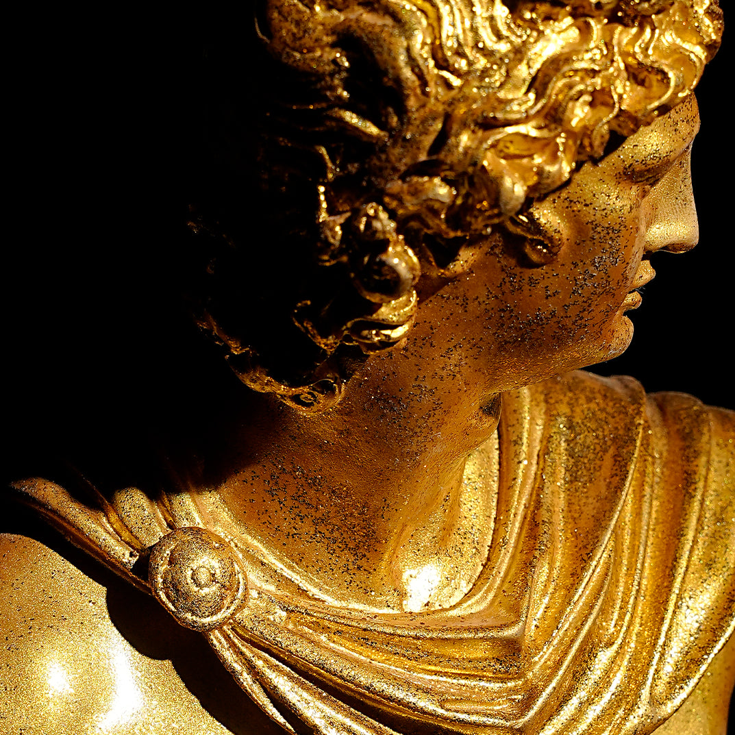 Vintage Golden Greek Bust Statue