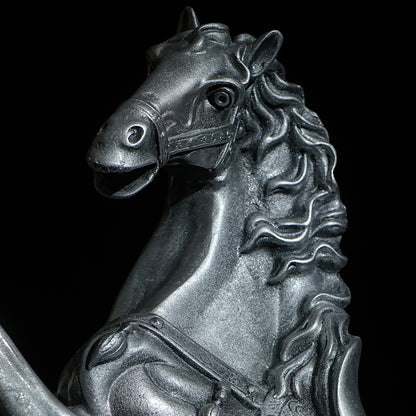 Antique Finish Silver Horse Statue