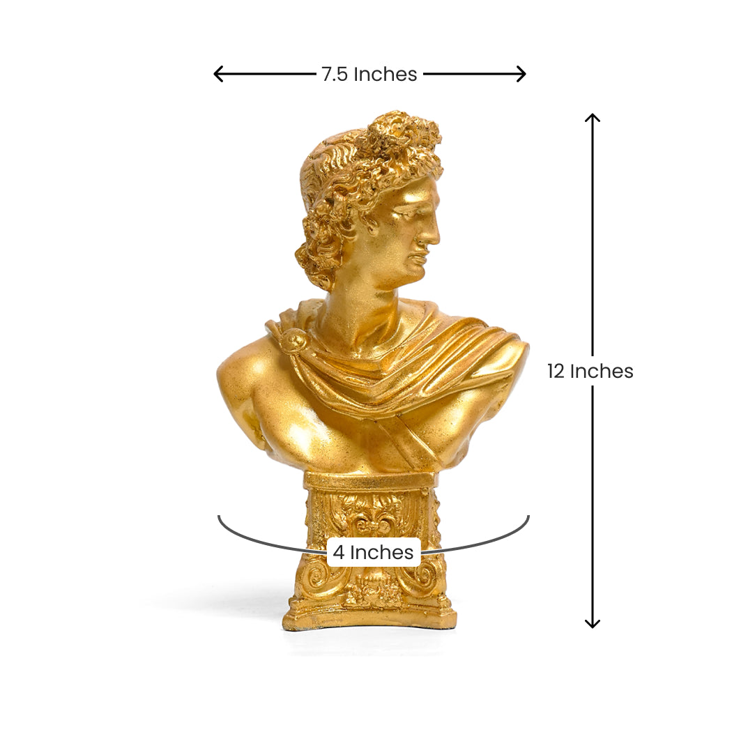 Vintage Golden Greek Bust Statue