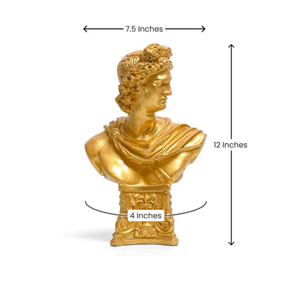 Vintage Golden Greek Bust Statue