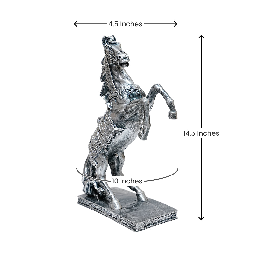 Majestic Silver Horse Figurine – Home Decor Sculpture