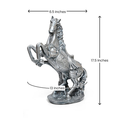 Antique Finish Silver Horse Statue