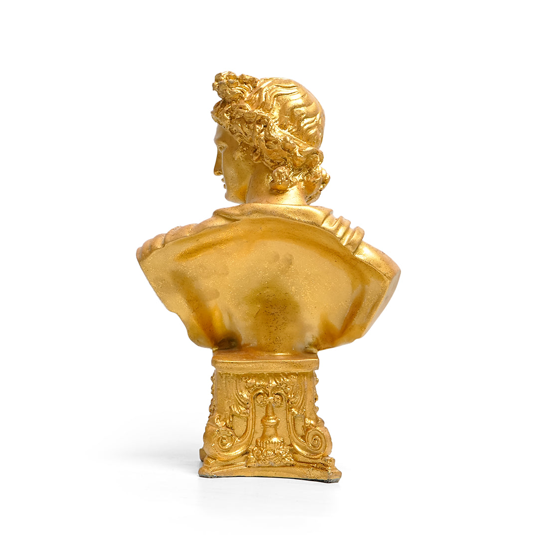 Vintage Golden Greek Bust Statue