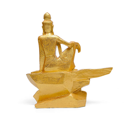 Gold Buddha Sitting Figurine – Decor Showpiece for Home