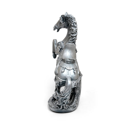 Antique Finish Silver Horse Statue