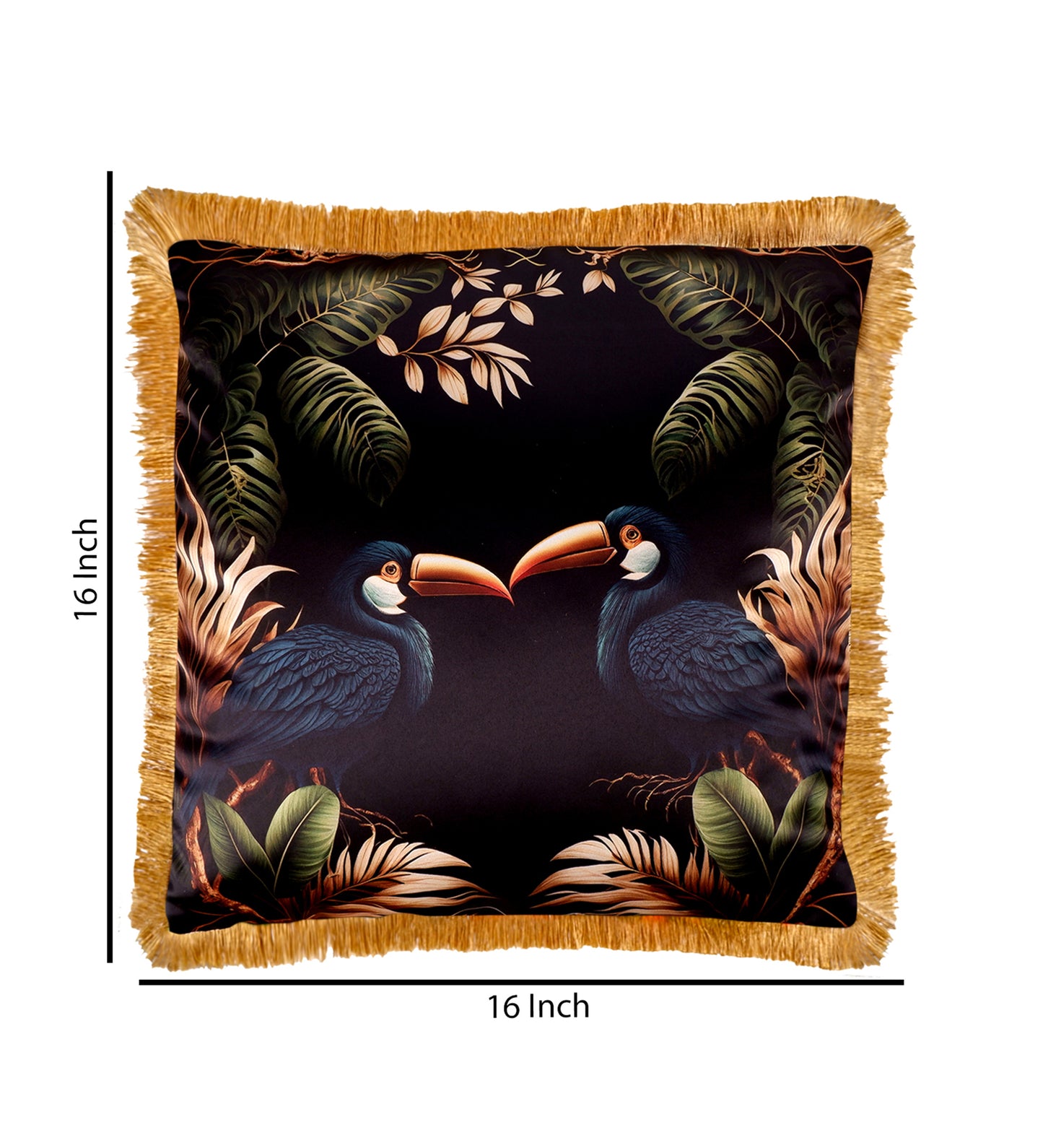 THE WHITE INK DECOR Premium Satin Tropical Bright Print Cushion Cover