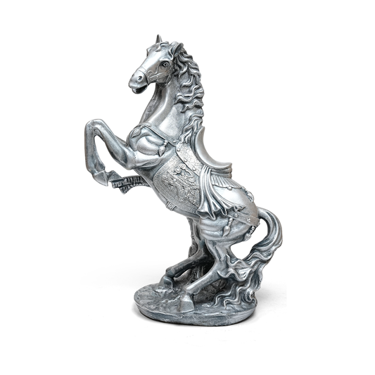 Antique Finish Silver Horse Statue